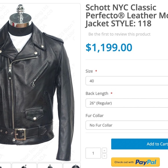 Schott black biker leather jacket - Picture 3 of 7